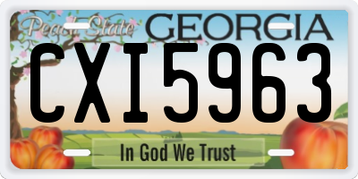 GA license plate CXI5963