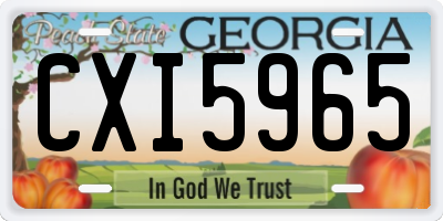 GA license plate CXI5965