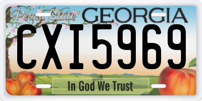 GA license plate CXI5969