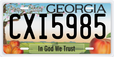 GA license plate CXI5985
