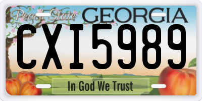 GA license plate CXI5989