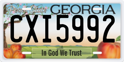 GA license plate CXI5992