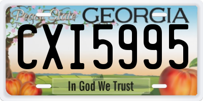GA license plate CXI5995