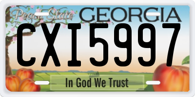 GA license plate CXI5997