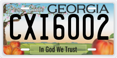 GA license plate CXI6002