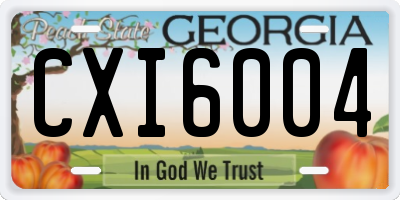 GA license plate CXI6004