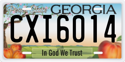 GA license plate CXI6014