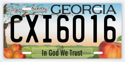 GA license plate CXI6016