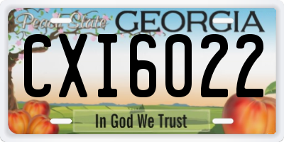 GA license plate CXI6022