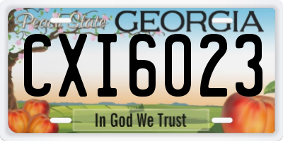 GA license plate CXI6023