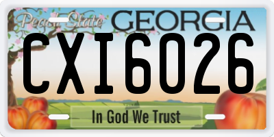 GA license plate CXI6026