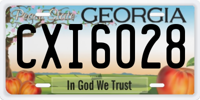 GA license plate CXI6028