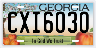 GA license plate CXI6030
