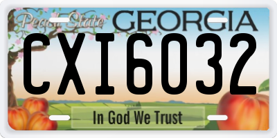 GA license plate CXI6032