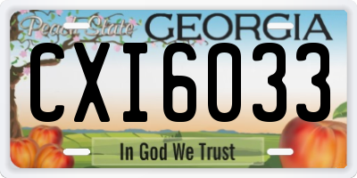 GA license plate CXI6033