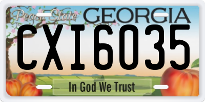GA license plate CXI6035