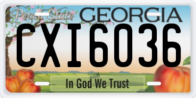 GA license plate CXI6036