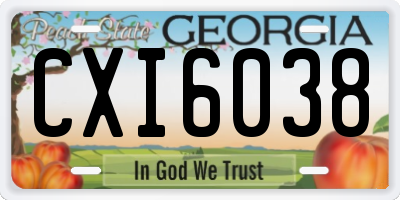 GA license plate CXI6038