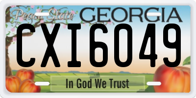 GA license plate CXI6049