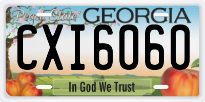 GA license plate CXI6060