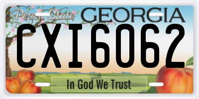 GA license plate CXI6062