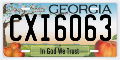 GA license plate CXI6063
