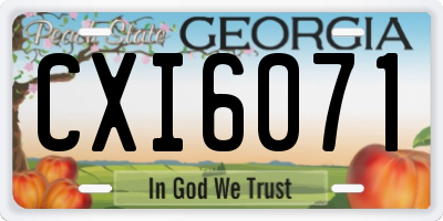 GA license plate CXI6071