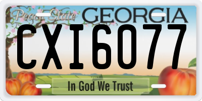 GA license plate CXI6077