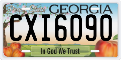 GA license plate CXI6090