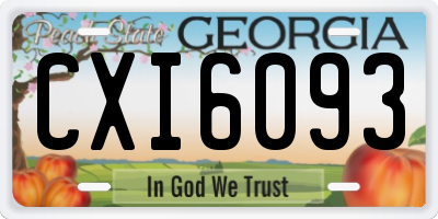 GA license plate CXI6093