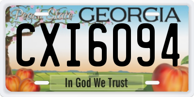 GA license plate CXI6094