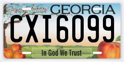 GA license plate CXI6099