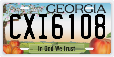 GA license plate CXI6108