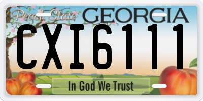 GA license plate CXI6111