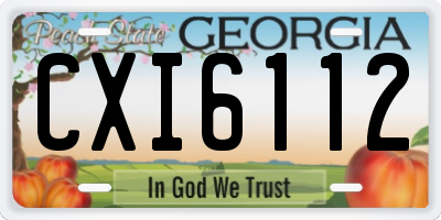 GA license plate CXI6112