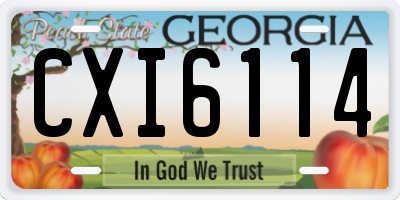 GA license plate CXI6114
