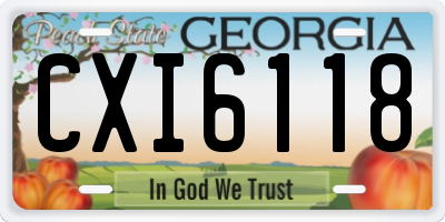 GA license plate CXI6118