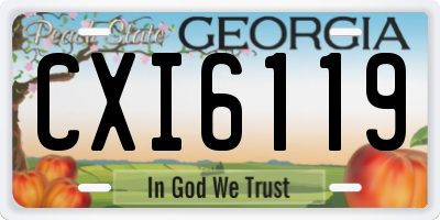 GA license plate CXI6119