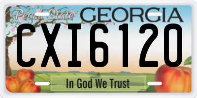 GA license plate CXI6120