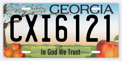GA license plate CXI6121