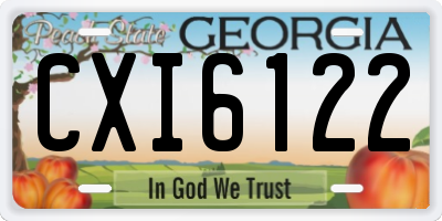 GA license plate CXI6122