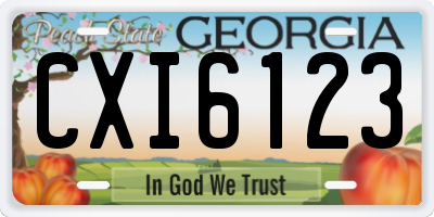 GA license plate CXI6123