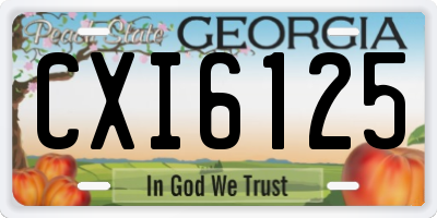 GA license plate CXI6125
