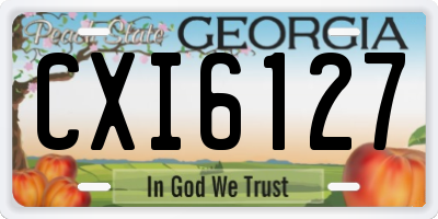 GA license plate CXI6127