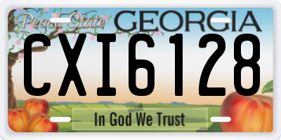 GA license plate CXI6128