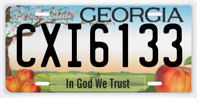 GA license plate CXI6133