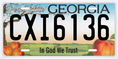 GA license plate CXI6136
