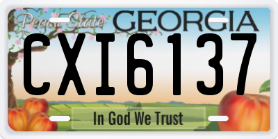 GA license plate CXI6137