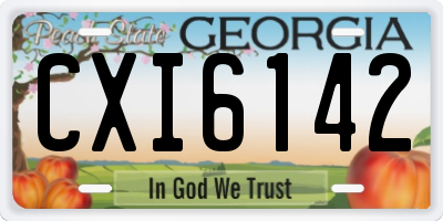GA license plate CXI6142