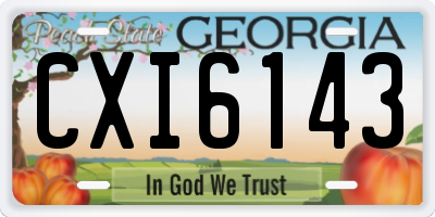 GA license plate CXI6143